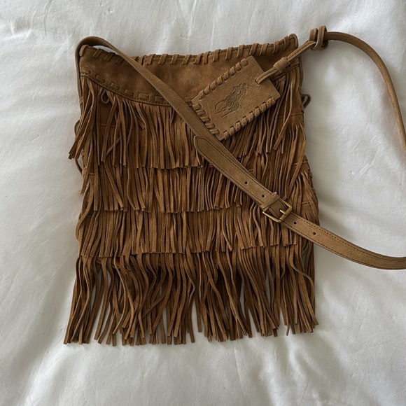 Ralph Lauren Suede Cross Body Fringe Bag - Picture 2 of 14
